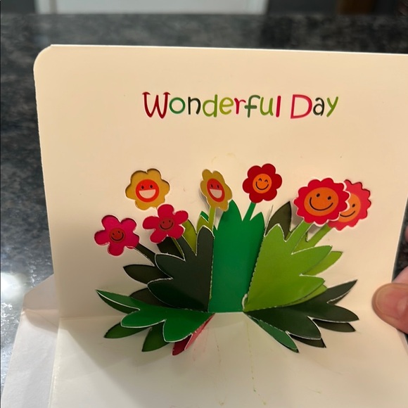 Colorful Pop-Up Greeting Card Wonderful Day Floral PopUp NWT Set of 2 w/envelop - Picture 3 of 5
